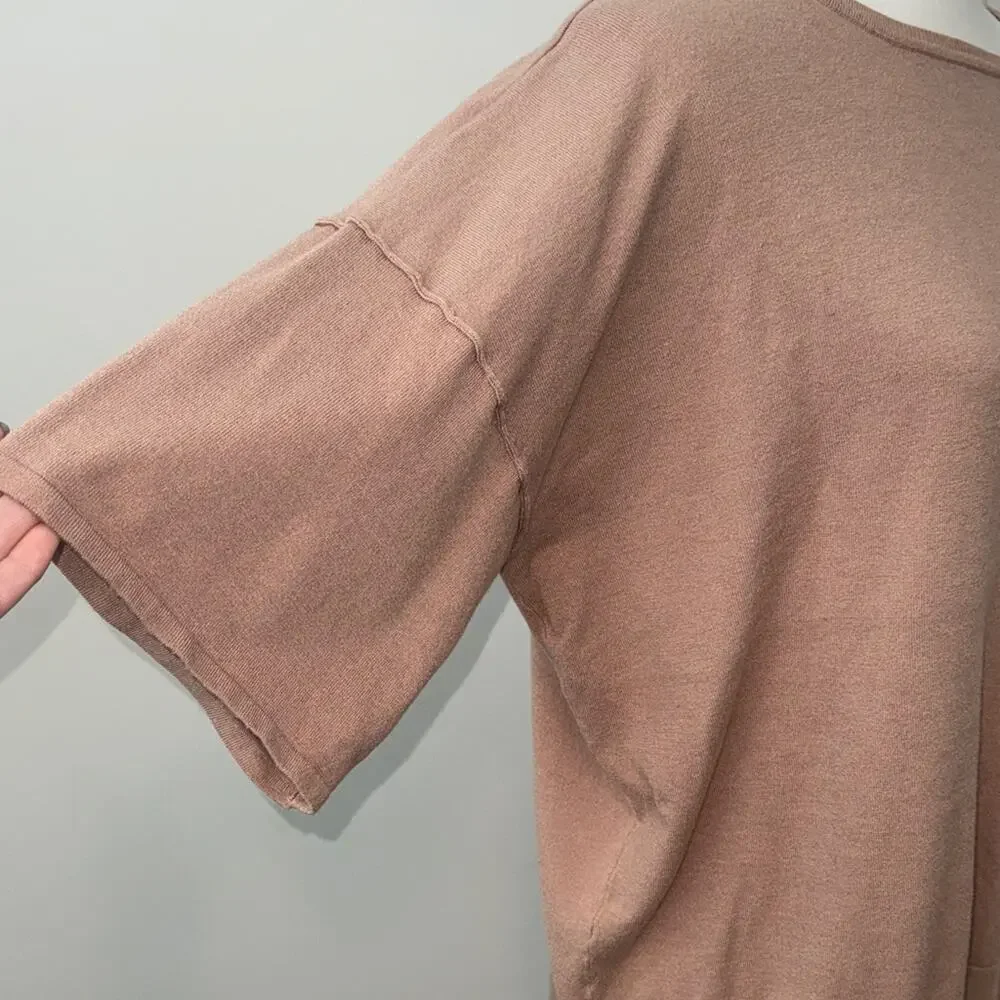 Andree by Unit Casual Oversized Tan Knit Top Women's Medium